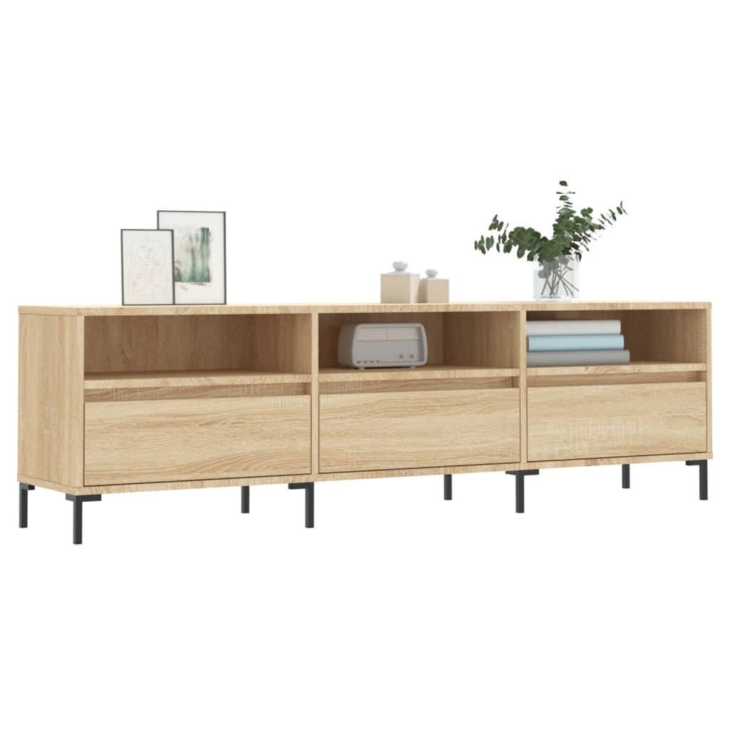 Tv-meubel 150x30x44,5 cm bewerkt hout sonoma eikenkleurig is nu te koop bij PeponiXL, paradijselijk wonen!