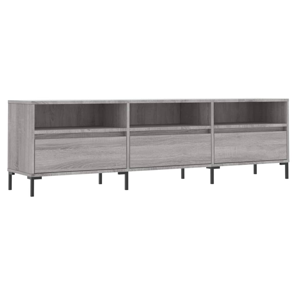 Tv-meubel 150x30x44,5 cm bewerkt hout grijs sonoma eikenkleurig is nu te koop bij PeponiXL, paradijselijk wonen!