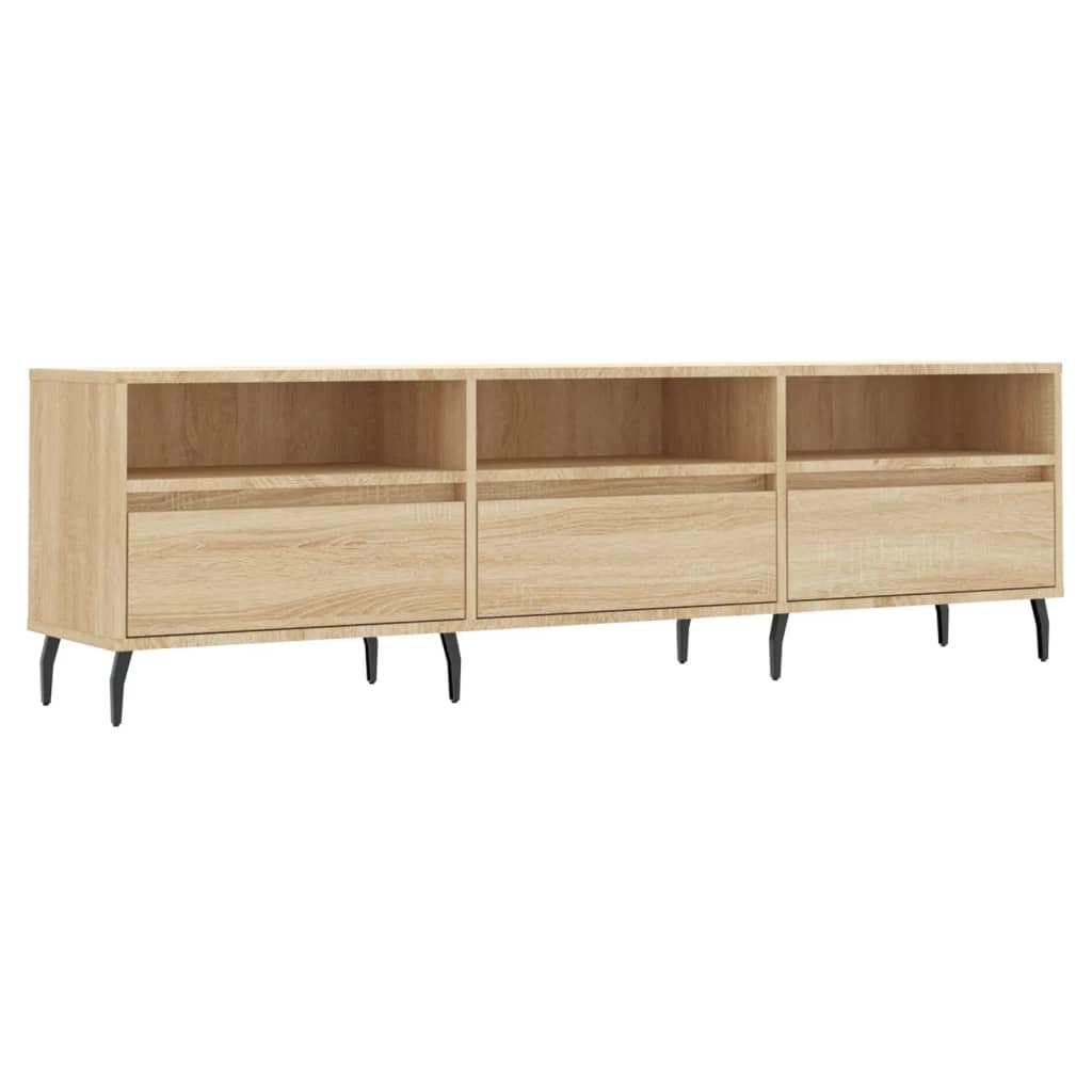 Tv-meubel 150x30x44,5 cm bewerkt hout sonoma eikenkleurig is nu te koop bij PeponiXL, paradijselijk wonen!