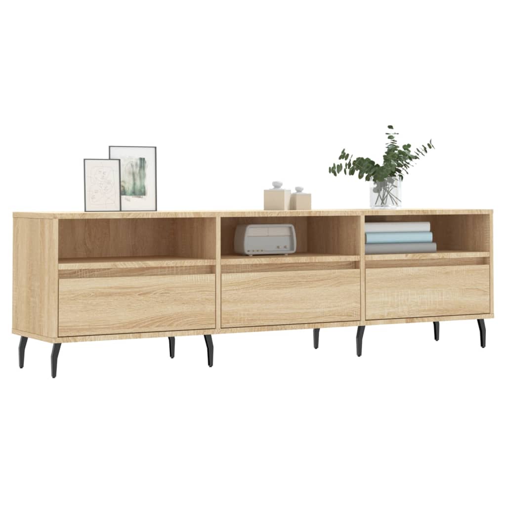 Tv-meubel 150x30x44,5 cm bewerkt hout sonoma eikenkleurig is nu te koop bij PeponiXL, paradijselijk wonen!