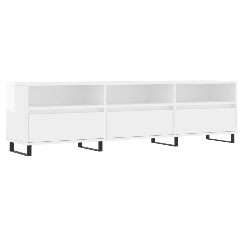 Tv-meubel 150x30x44,5 cm bewerkt hout hoogglans wit is nu te koop bij PeponiXL, paradijselijk wonen!