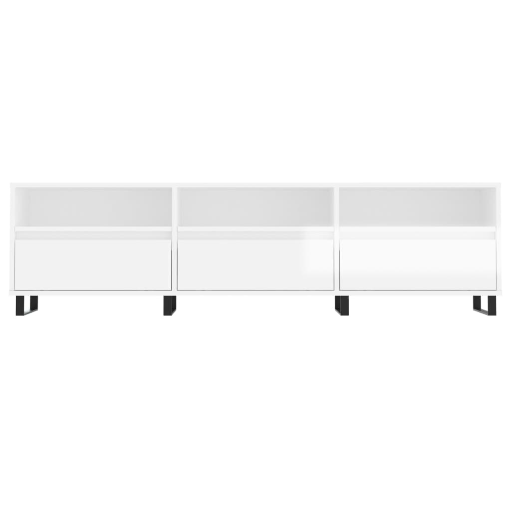 Tv-meubel 150x30x44,5 cm bewerkt hout hoogglans wit is nu te koop bij PeponiXL, paradijselijk wonen!