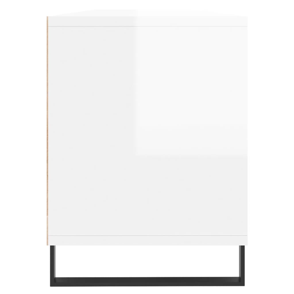 Tv-meubel 150x30x44,5 cm bewerkt hout hoogglans wit is nu te koop bij PeponiXL, paradijselijk wonen!