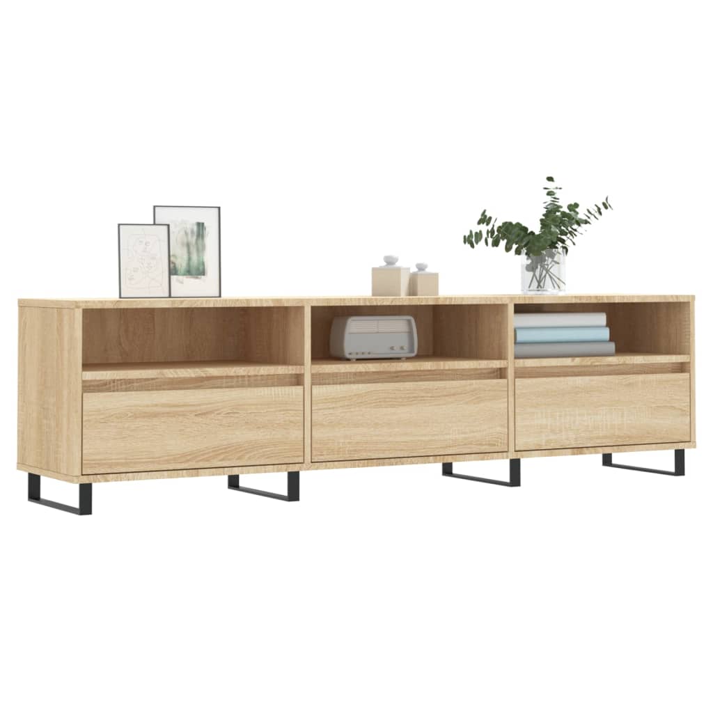 Tv-meubel 150x30x44,5 cm bewerkt hout sonoma eikenkleurig is nu te koop bij PeponiXL, paradijselijk wonen!