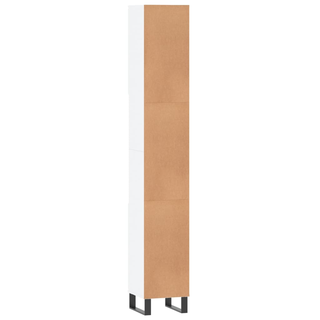 Badkamerkast 30x30x190 cm bewerkt hout wit is nu te koop bij PeponiXL, paradijselijk wonen!