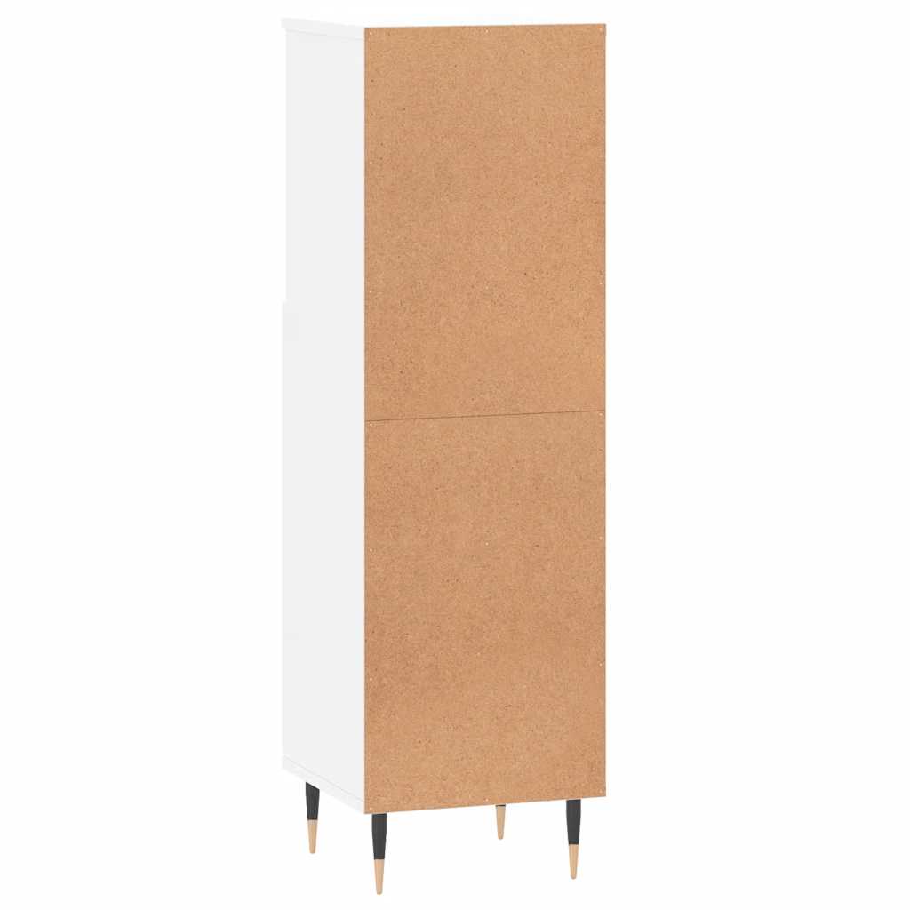 Badkamerkast 30x30x100 cm bewerkt hout wit is nu te koop bij PeponiXL, paradijselijk wonen!