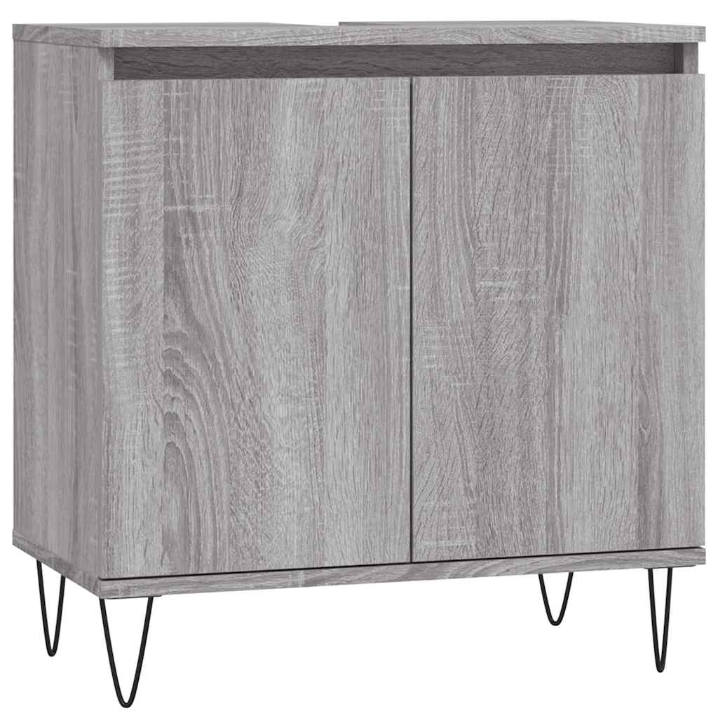 Badkamerkast 58x33x60 cm bewerkt hout grijs sonoma eikenkleurig is nu te koop bij PeponiXL, paradijselijk wonen!