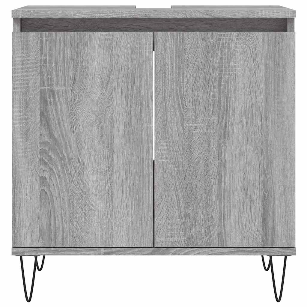 Badkamerkast 58x33x60 cm bewerkt hout grijs sonoma eikenkleurig is nu te koop bij PeponiXL, paradijselijk wonen!