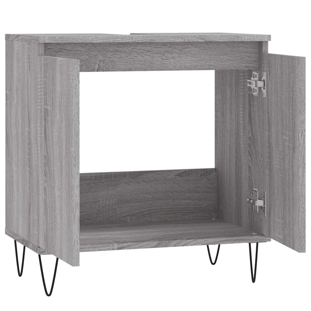 Badkamerkast 58x33x60 cm bewerkt hout grijs sonoma eikenkleurig is nu te koop bij PeponiXL, paradijselijk wonen!
