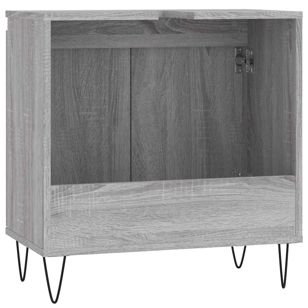 Badkamerkast 58x33x60 cm bewerkt hout grijs sonoma eikenkleurig is nu te koop bij PeponiXL, paradijselijk wonen!