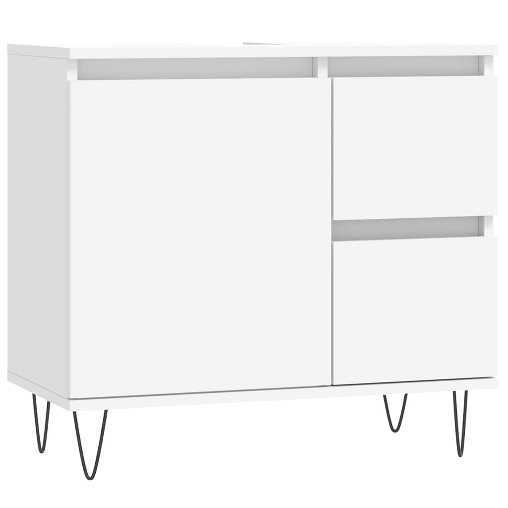 Badkamerkast 65x33x60 cm bewerkt hout wit is nu te koop bij PeponiXL, paradijselijk wonen!