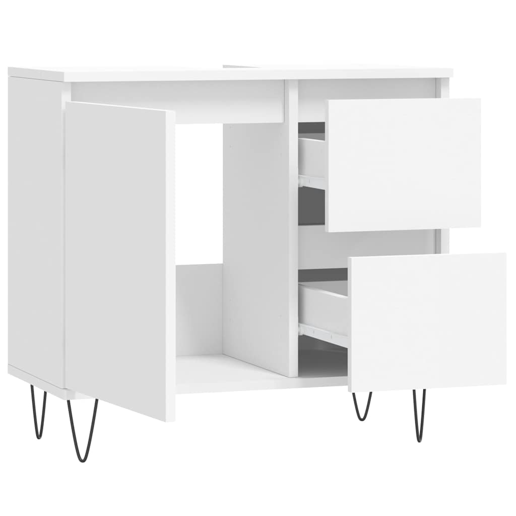 Badkamerkast 65x33x60 cm bewerkt hout wit is nu te koop bij PeponiXL, paradijselijk wonen!
