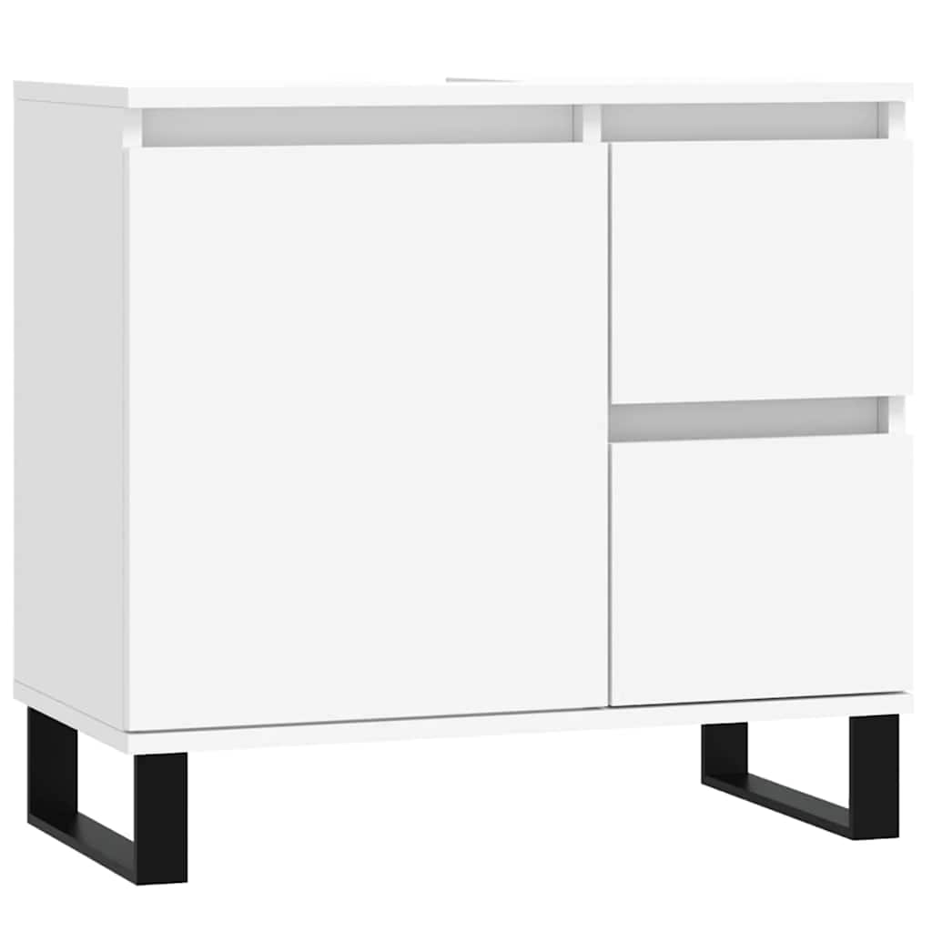 Badkamerkast 65x33x60 cm bewerkt hout wit is nu te koop bij PeponiXL, paradijselijk wonen!