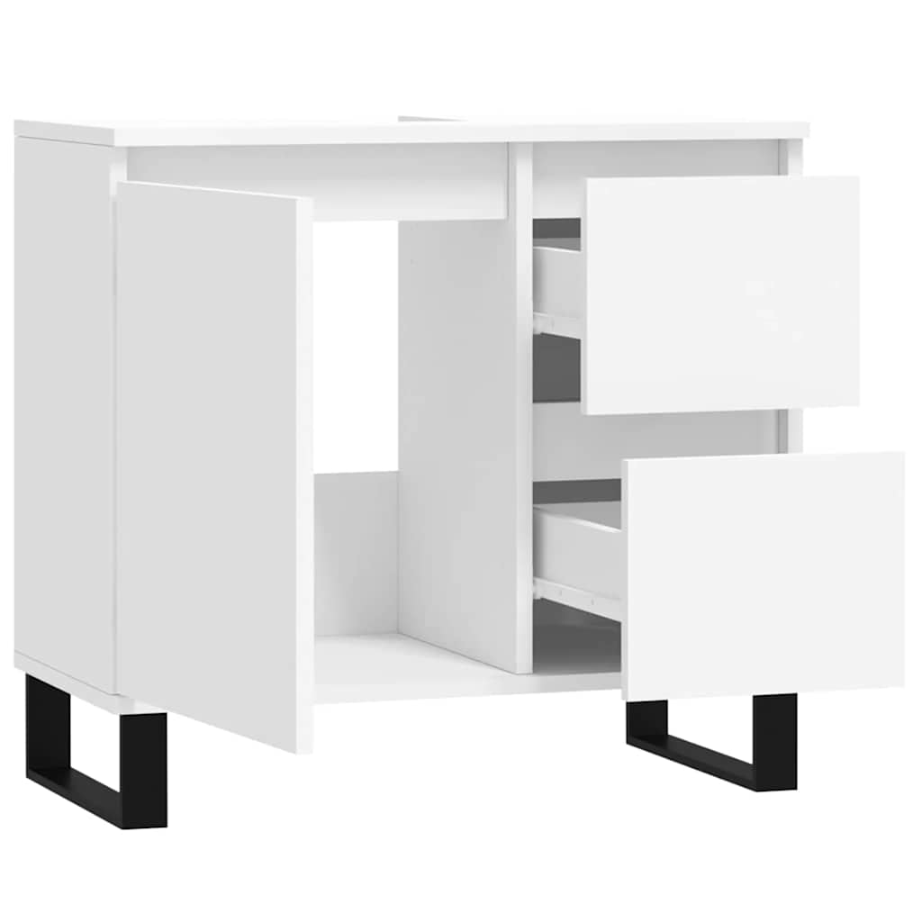 Badkamerkast 65x33x60 cm bewerkt hout wit is nu te koop bij PeponiXL, paradijselijk wonen!