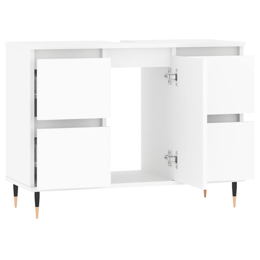 Badkamerkast 80x33x60 cm bewerkt hout wit is nu te koop bij PeponiXL, paradijselijk wonen!