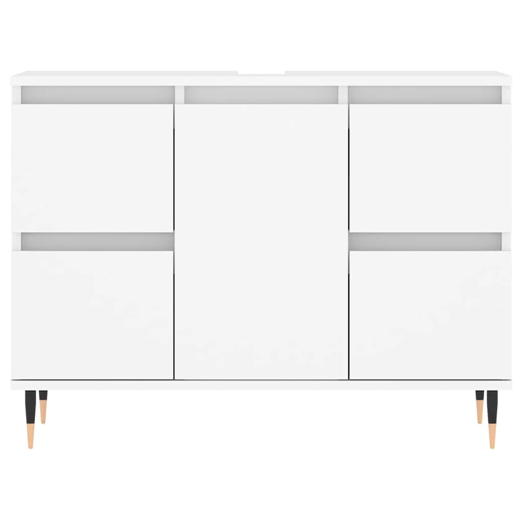 Badkamerkast 80x33x60 cm bewerkt hout wit is nu te koop bij PeponiXL, paradijselijk wonen!