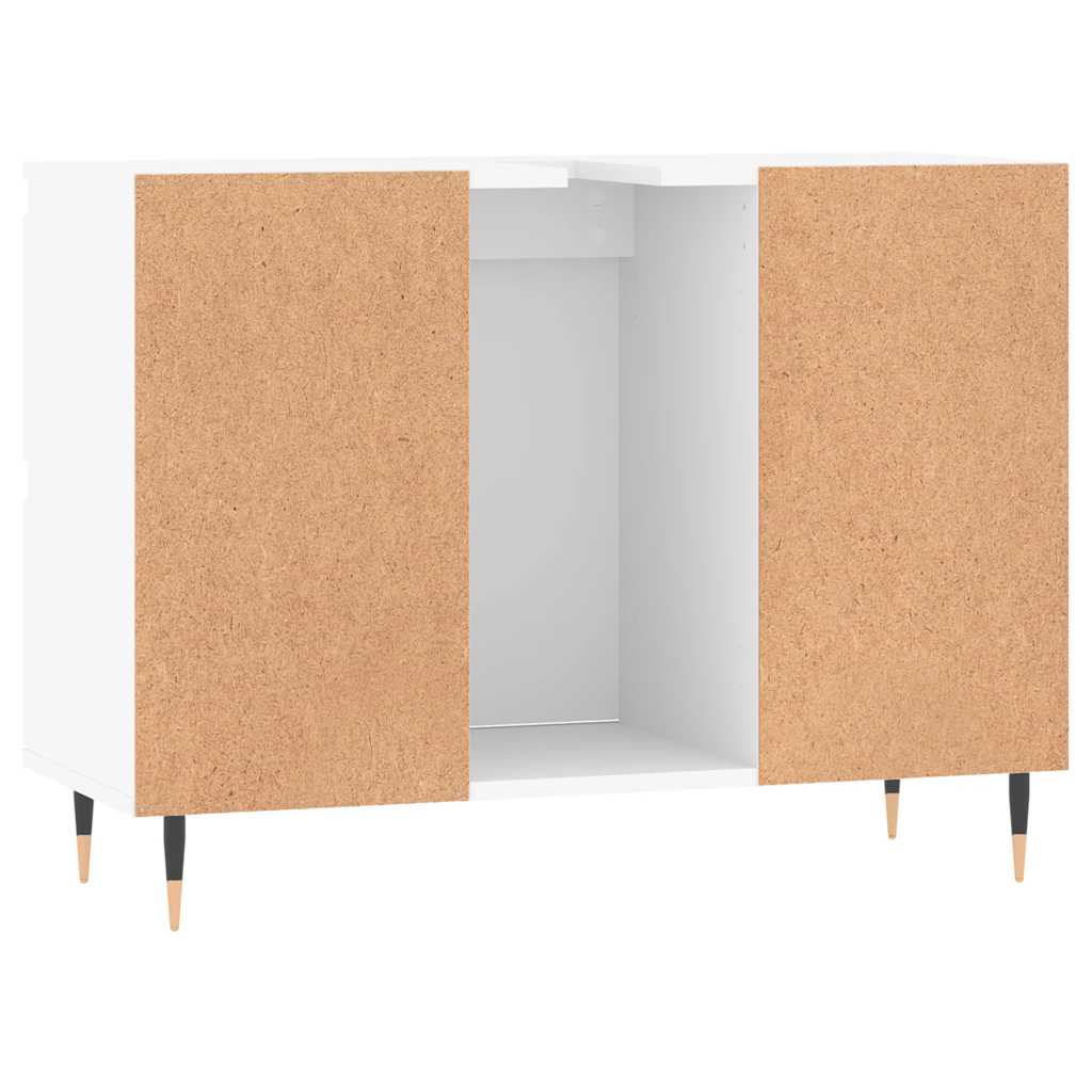 Badkamerkast 80x33x60 cm bewerkt hout wit is nu te koop bij PeponiXL, paradijselijk wonen!