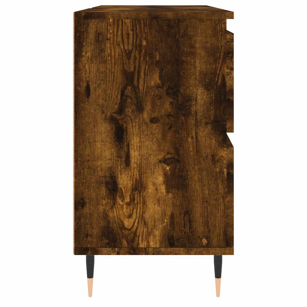 Badkamerkast 80x33x60 cm bewerkt hout gerookt eikenkleurig is nu te koop bij PeponiXL, paradijselijk wonen!