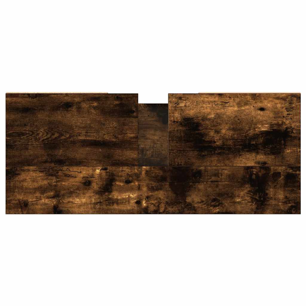 Badkamerkast 80x33x60 cm bewerkt hout gerookt eikenkleurig is nu te koop bij PeponiXL, paradijselijk wonen!