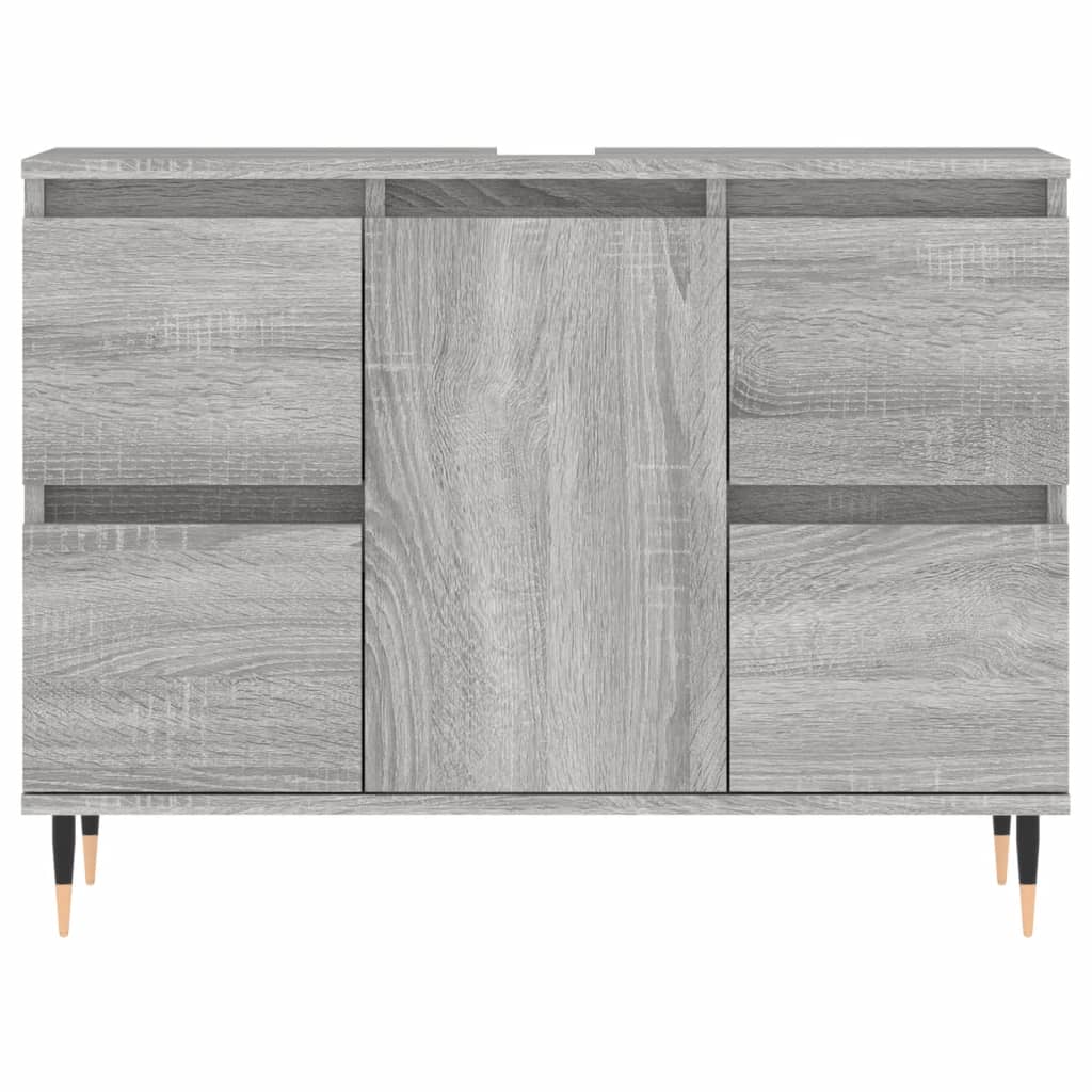 Badkamerkast 80x33x60 cm bewerkt hout grijs sonoma eikenkleurig is nu te koop bij PeponiXL, paradijselijk wonen!