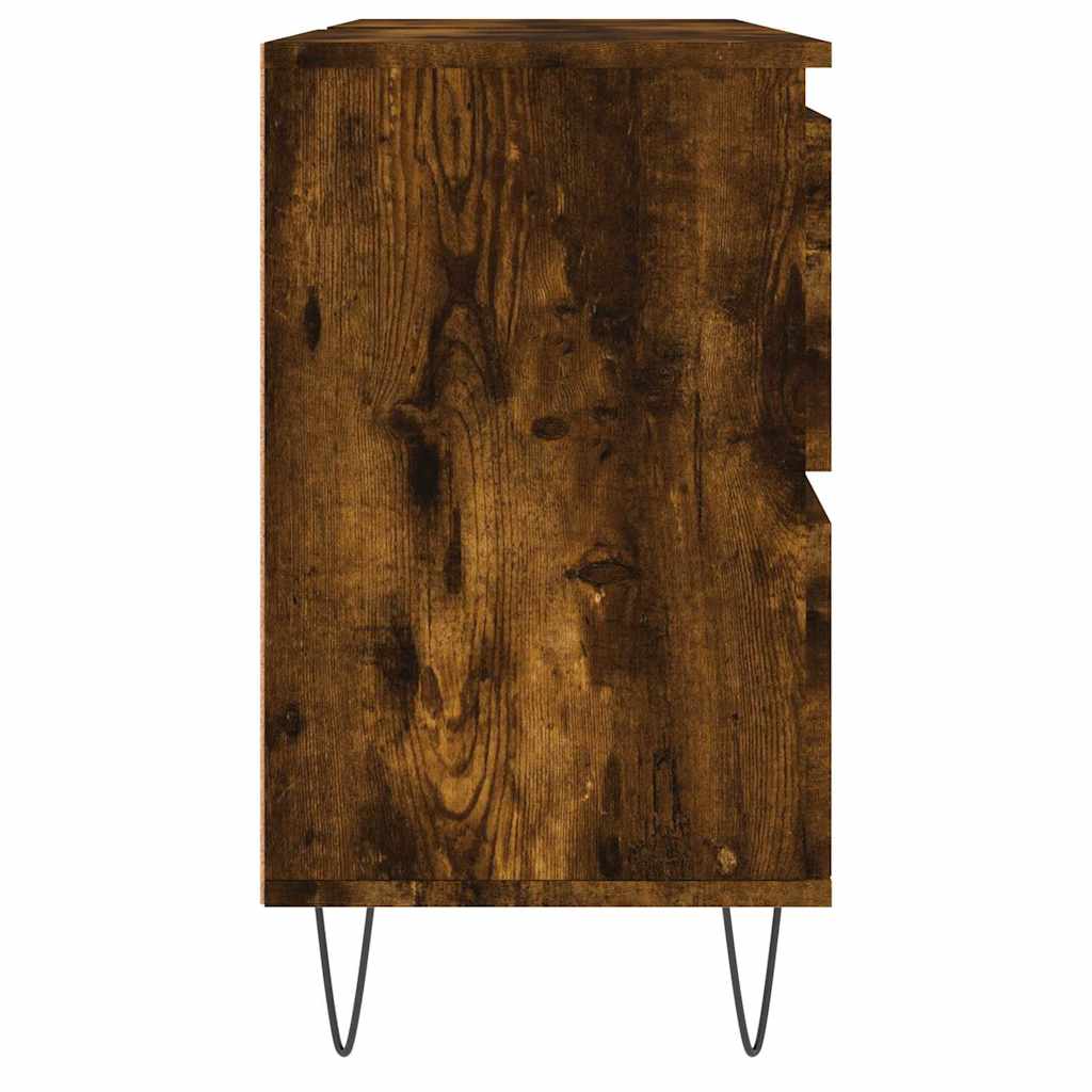 Badkamerkast 80x33x60 cm bewerkt hout gerookt eikenkleurig is nu te koop bij PeponiXL, paradijselijk wonen!