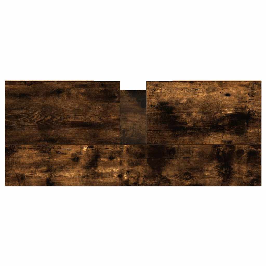 Badkamerkast 80x33x60 cm bewerkt hout gerookt eikenkleurig is nu te koop bij PeponiXL, paradijselijk wonen!