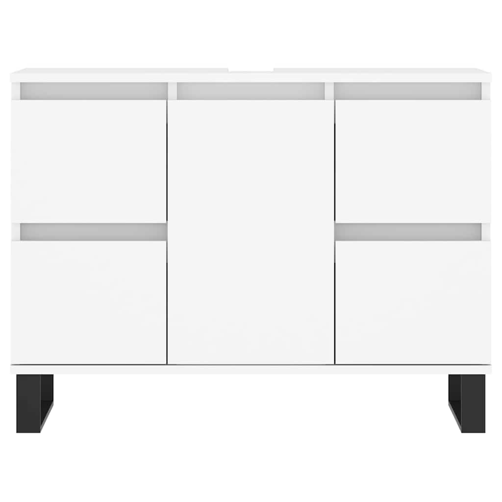 Badkamerkast 80x33x60 cm bewerkt hout wit is nu te koop bij PeponiXL, paradijselijk wonen!