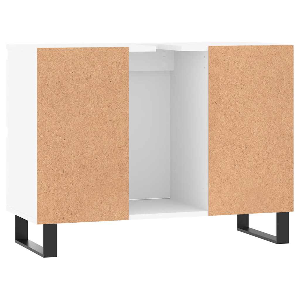 Badkamerkast 80x33x60 cm bewerkt hout wit is nu te koop bij PeponiXL, paradijselijk wonen!