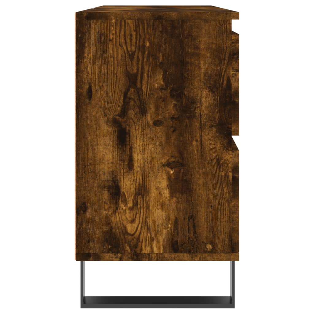 Badkamerkast 80x33x60 cm bewerkt hout gerookt eikenkleurig is nu te koop bij PeponiXL, paradijselijk wonen!