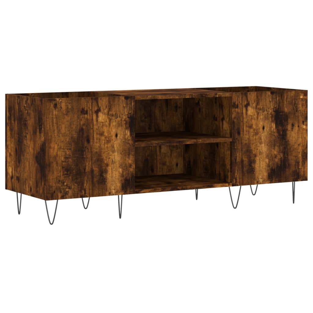 Platenkast 121x38x48 cm bewerkt hout gerookt eikenkleurig is nu te koop bij PeponiXL, paradijselijk wonen!