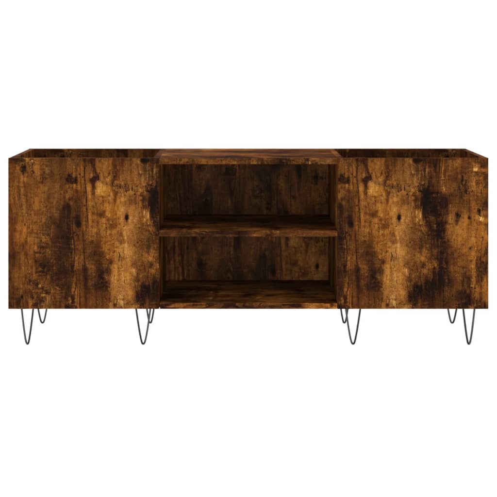 Platenkast 121x38x48 cm bewerkt hout gerookt eikenkleurig is nu te koop bij PeponiXL, paradijselijk wonen!