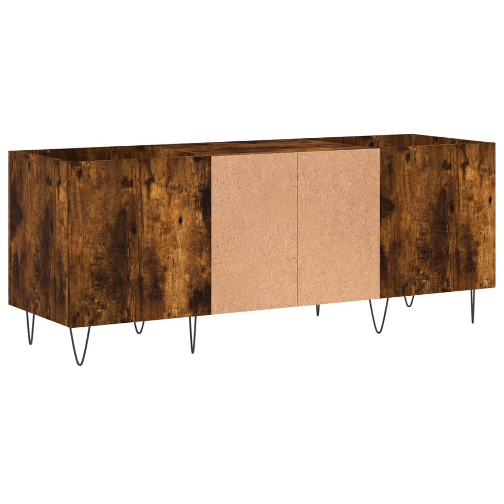 Platenkast 121x38x48 cm bewerkt hout gerookt eikenkleurig is nu te koop bij PeponiXL, paradijselijk wonen!