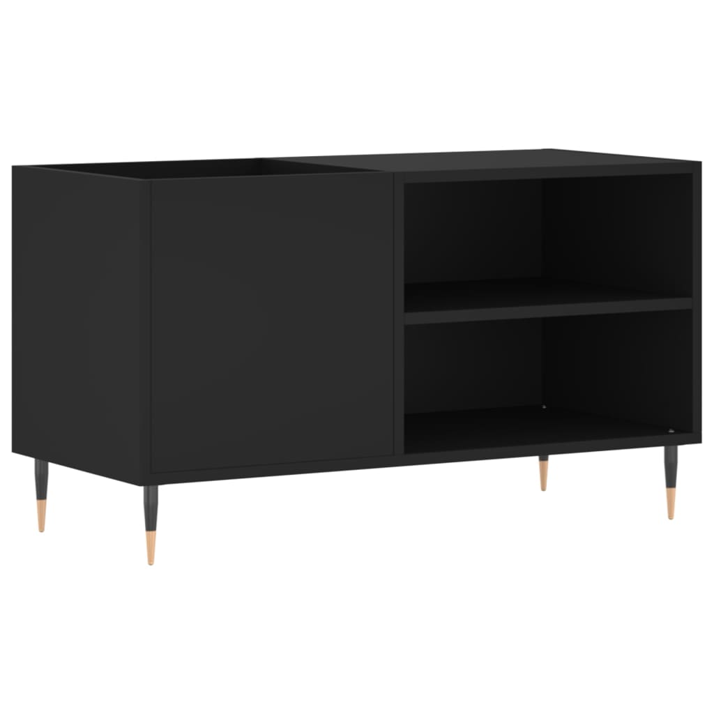 Platenkast 85x38x48 cm bewerkt hout zwart is nu te koop bij PeponiXL, paradijselijk wonen!
