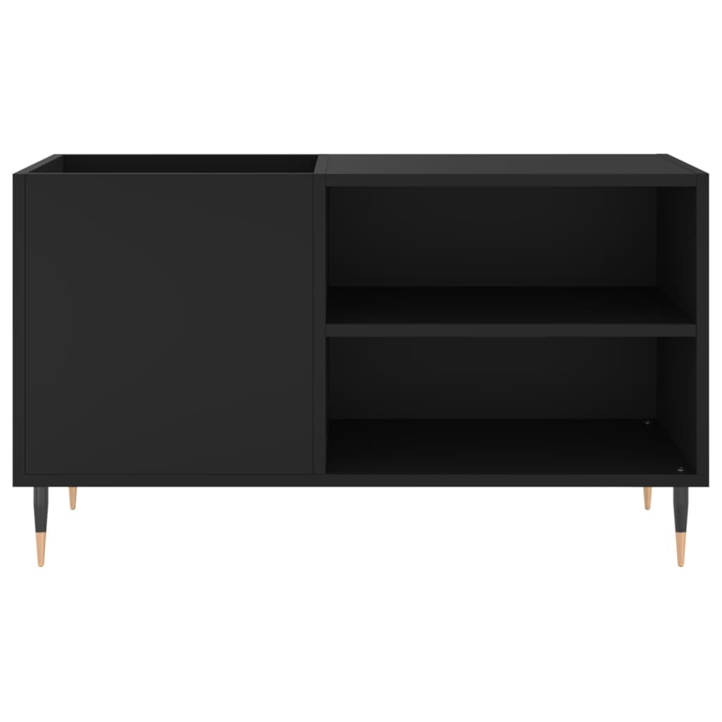 Platenkast 85x38x48 cm bewerkt hout zwart is nu te koop bij PeponiXL, paradijselijk wonen!
