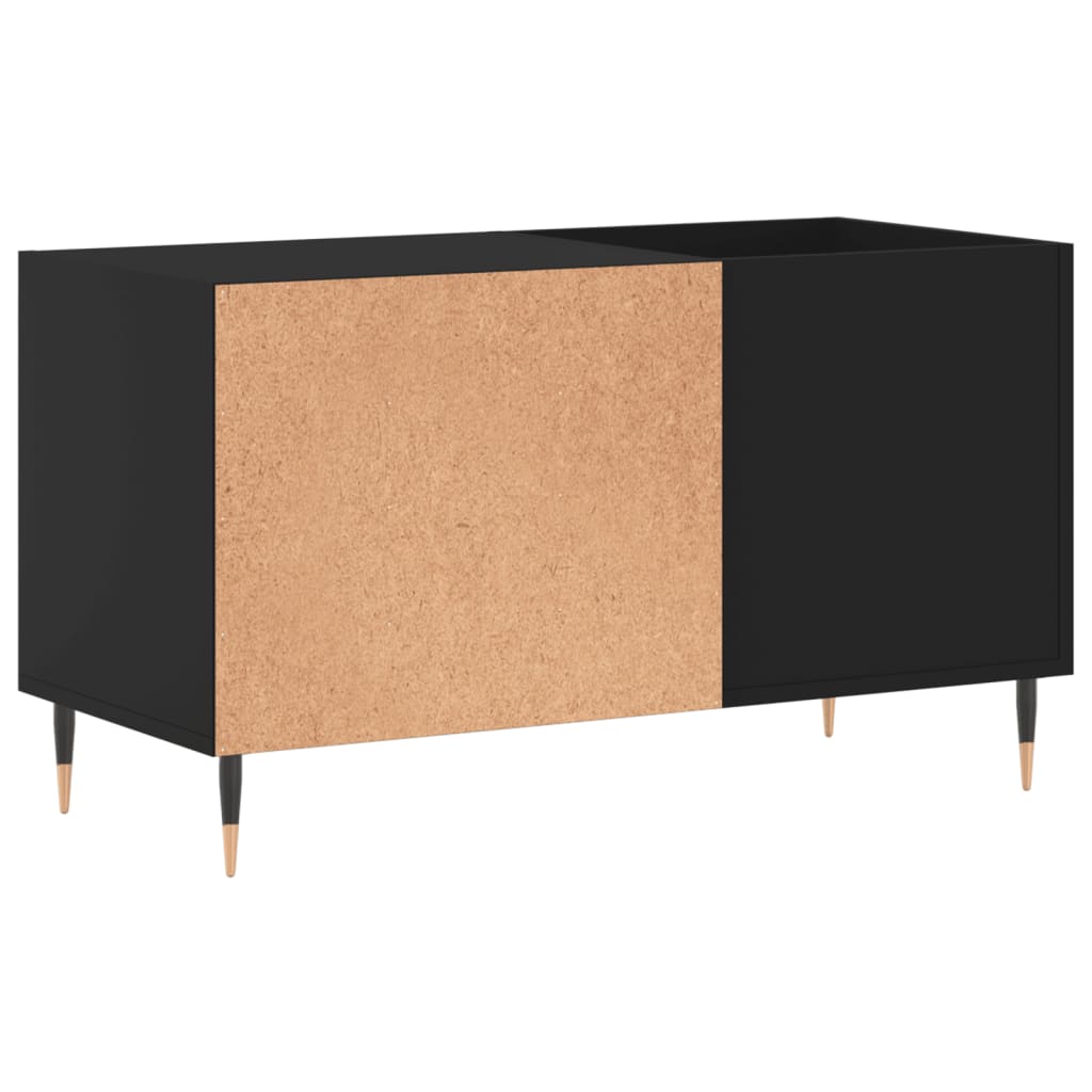 Platenkast 85x38x48 cm bewerkt hout zwart is nu te koop bij PeponiXL, paradijselijk wonen!