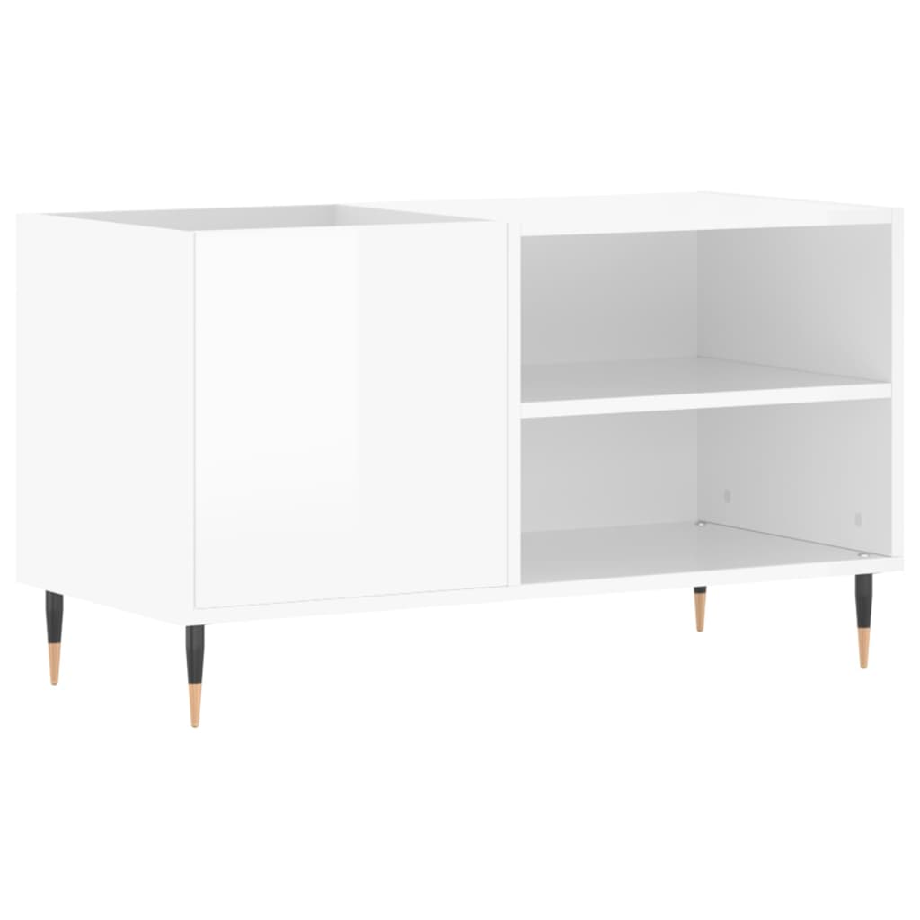 Platenkast 85x38x48 cm bewerkt hout hoogglans wit is nu te koop bij PeponiXL, paradijselijk wonen!