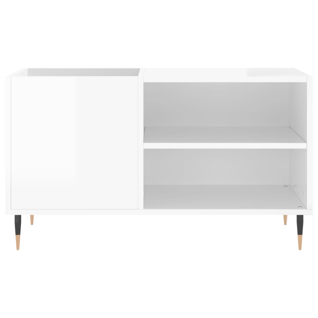 Platenkast 85x38x48 cm bewerkt hout hoogglans wit is nu te koop bij PeponiXL, paradijselijk wonen!
