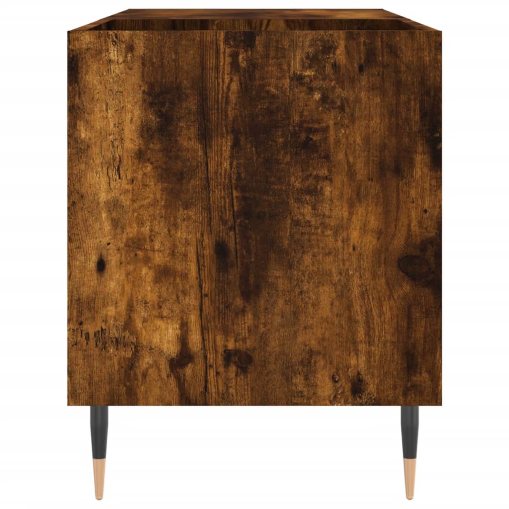 Platenkast 85x38x48 cm bewerkt hout gerookt eikenkleurig is nu te koop bij PeponiXL, paradijselijk wonen!