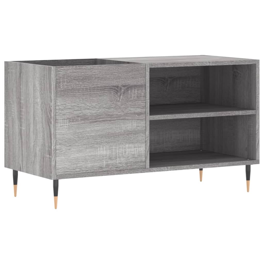 Platenkast 85x38x48 cm bewerkt hout grijs sonoma eikenkleurig is nu te koop bij PeponiXL, paradijselijk wonen!