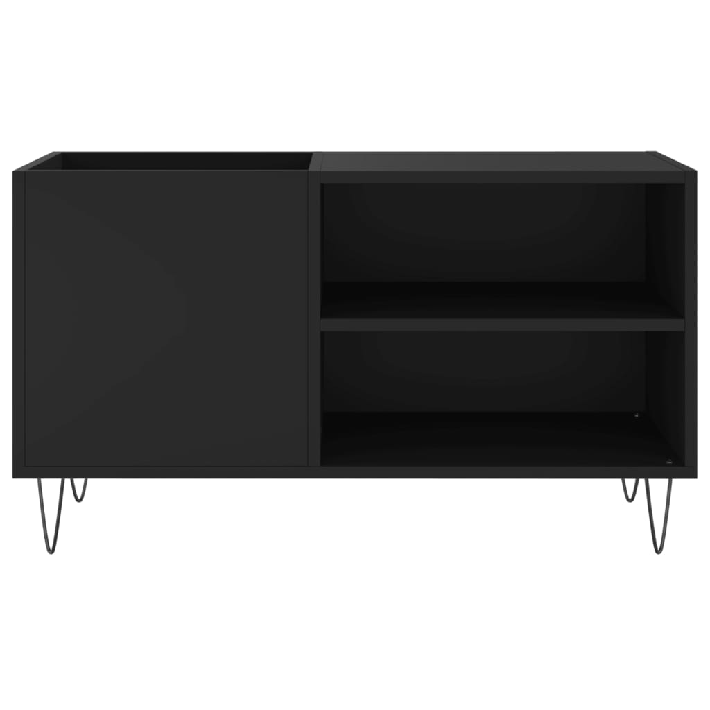 Platenkast 85x38x48 cm bewerkt hout zwart is nu te koop bij PeponiXL, paradijselijk wonen!