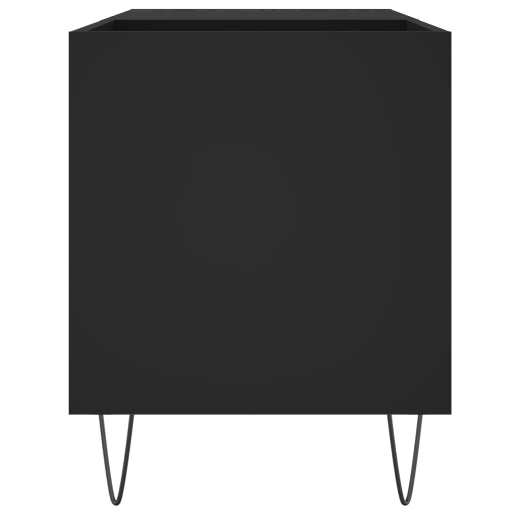 Platenkast 85x38x48 cm bewerkt hout zwart is nu te koop bij PeponiXL, paradijselijk wonen!