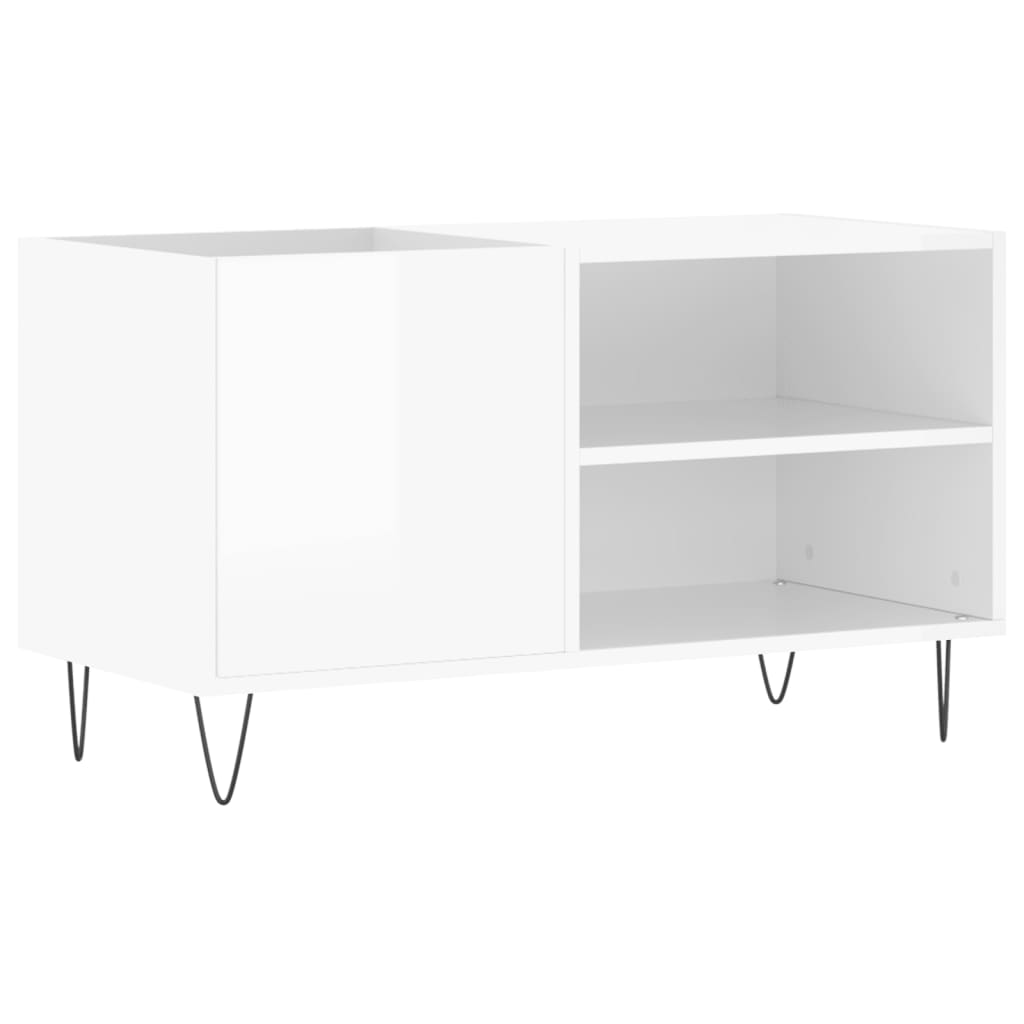 Platenkast 85x38x48 cm bewerkt hout hoogglans wit is nu te koop bij PeponiXL, paradijselijk wonen!