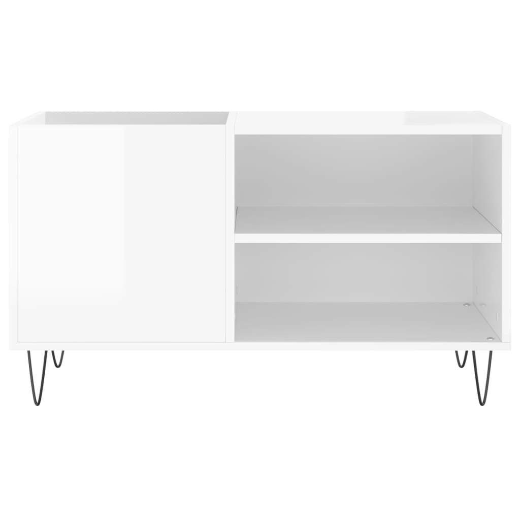 Platenkast 85x38x48 cm bewerkt hout hoogglans wit is nu te koop bij PeponiXL, paradijselijk wonen!