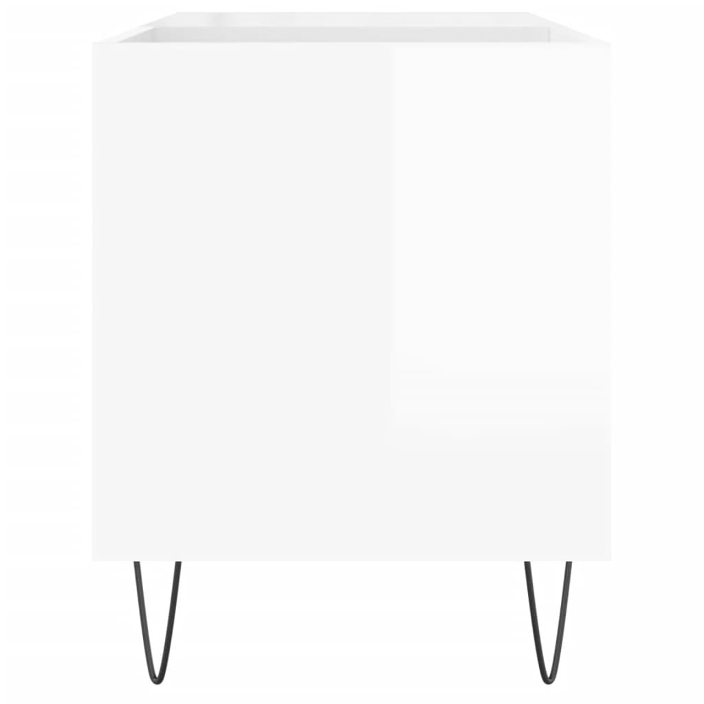 Platenkast 85x38x48 cm bewerkt hout hoogglans wit is nu te koop bij PeponiXL, paradijselijk wonen!