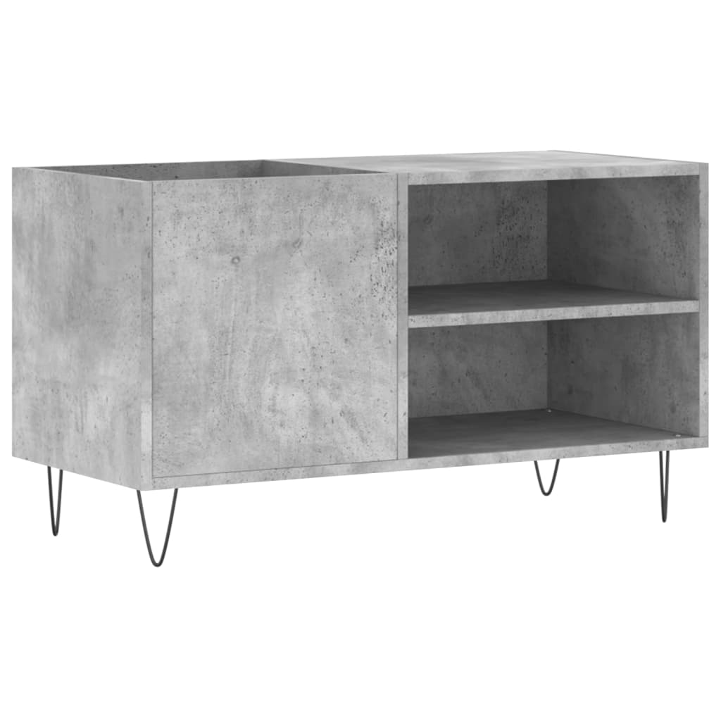 Platenkast 85x38x48 cm bewerkt hout betongrijs is nu te koop bij PeponiXL, paradijselijk wonen!