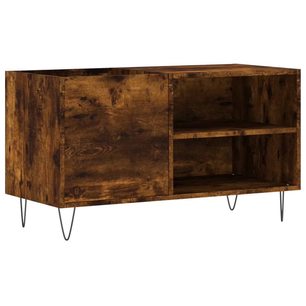 Platenkast 85x38x48 cm bewerkt hout gerookt eikenkleurig is nu te koop bij PeponiXL, paradijselijk wonen!