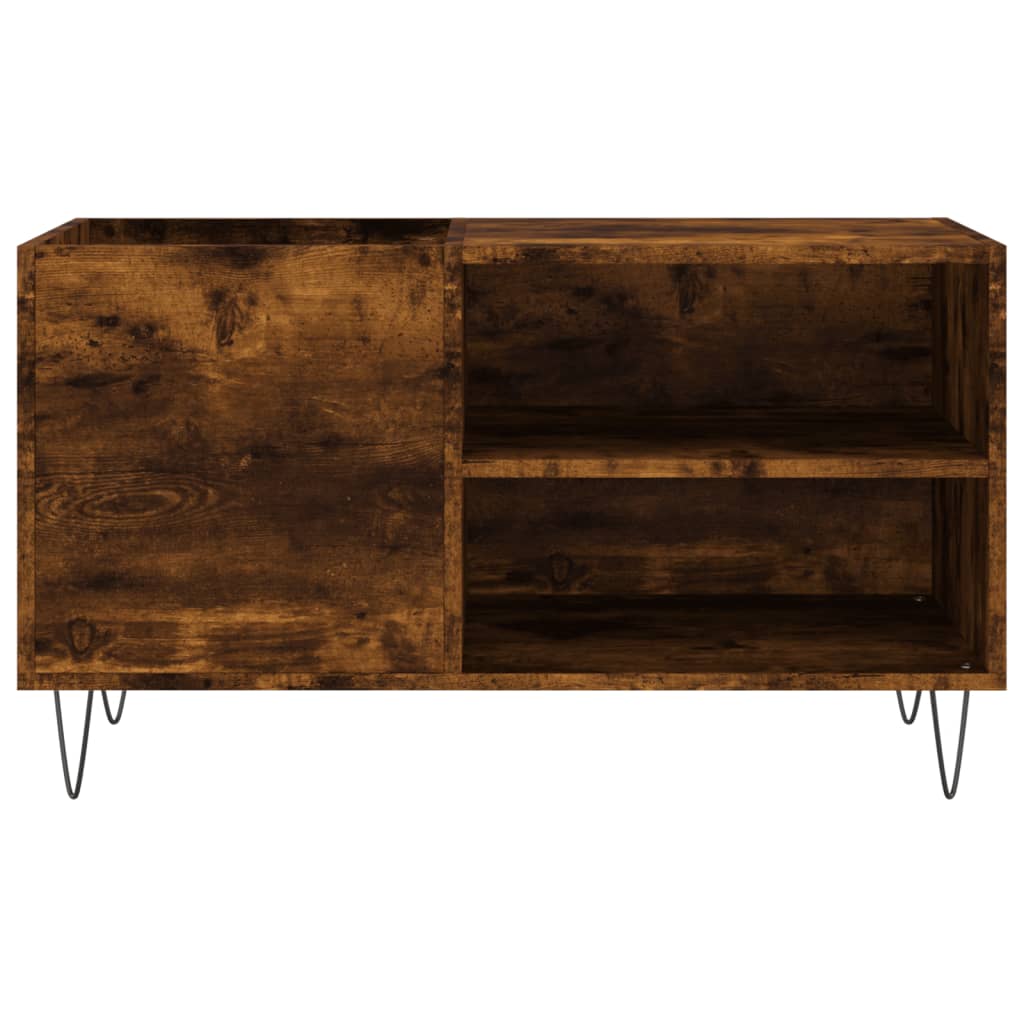 Platenkast 85x38x48 cm bewerkt hout gerookt eikenkleurig is nu te koop bij PeponiXL, paradijselijk wonen!