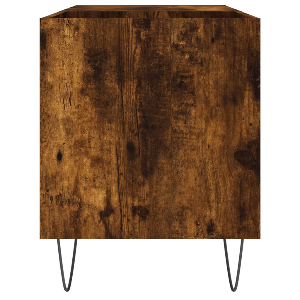 Platenkast 85x38x48 cm bewerkt hout gerookt eikenkleurig is nu te koop bij PeponiXL, paradijselijk wonen!