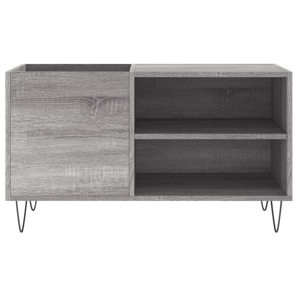 Platenkast 85x38x48 cm bewerkt hout grijs sonoma eikenkleurig is nu te koop bij PeponiXL, paradijselijk wonen!