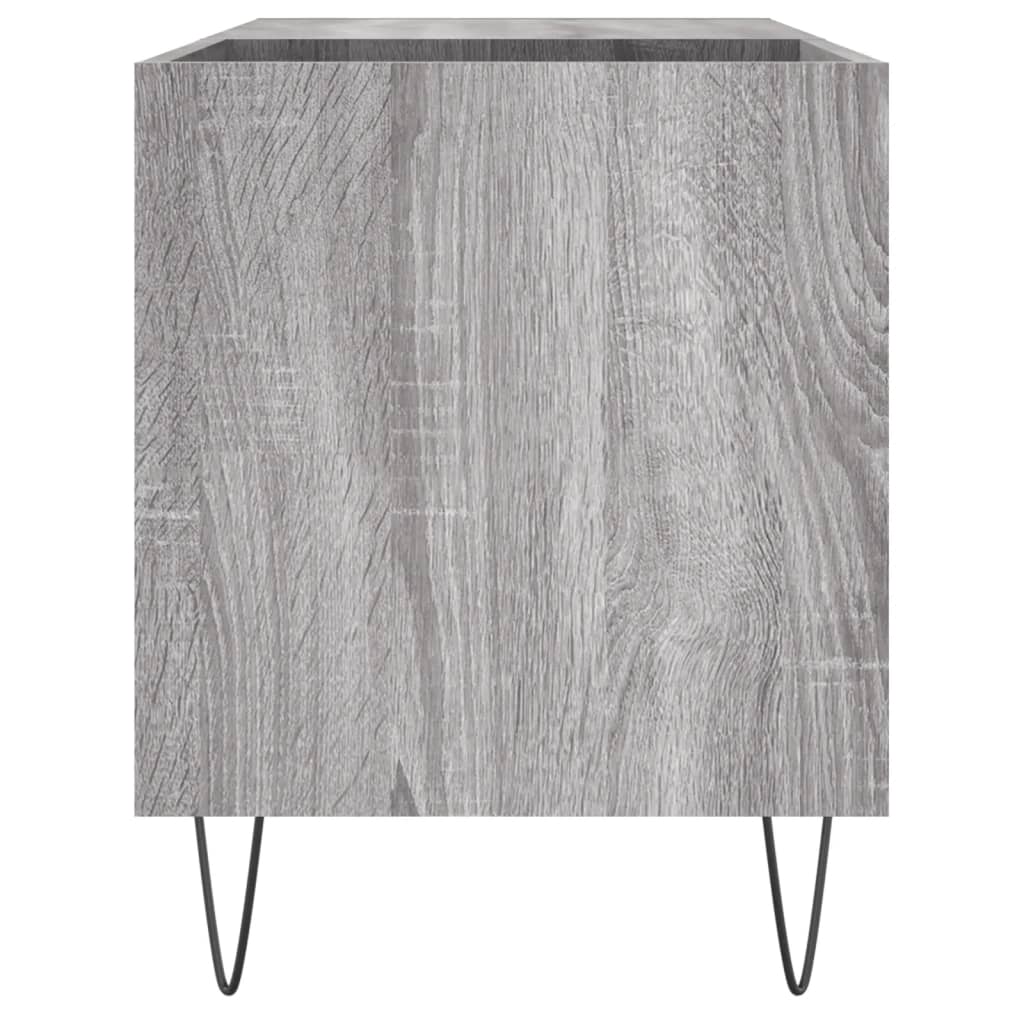 Platenkast 85x38x48 cm bewerkt hout grijs sonoma eikenkleurig is nu te koop bij PeponiXL, paradijselijk wonen!